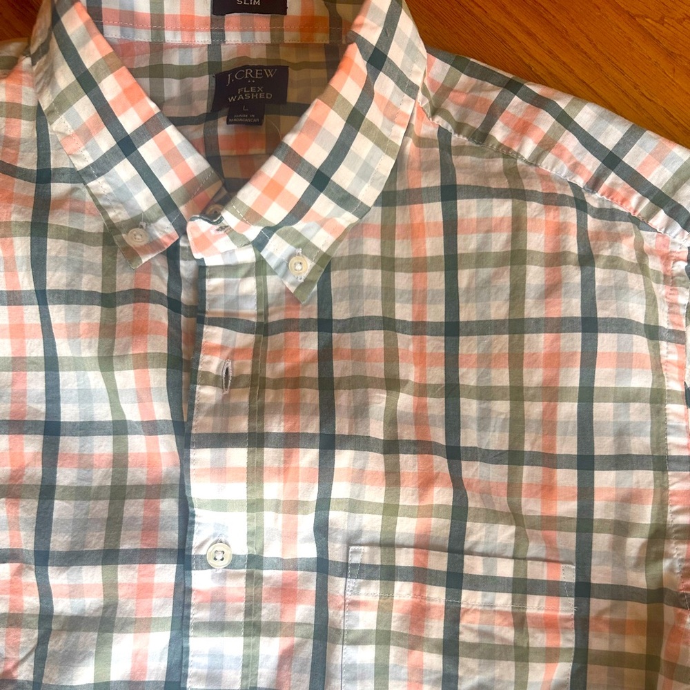 Jcrew Men’s Flex Washed Slim Button Up Shirt - NWT - Sz L